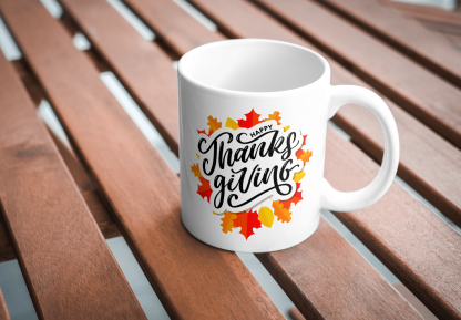 Happy Thanksgiving & Autumn Leaves 11 oz. Mug