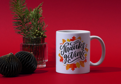 Happy Thanksgiving & Autumn Leaves 11 oz. Mug - Image 4