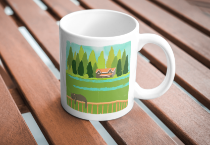 Lake House Lounging Cat 11 oz. Mug - Image 2