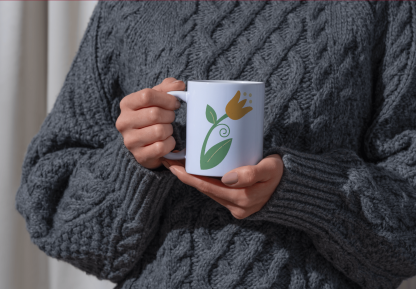 Christmas Orange Amaryllis Flower 11 oz. Mug - Image 4